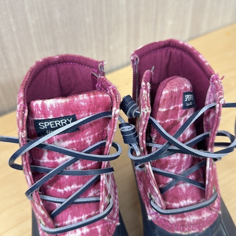Sperry Saltwater rubber rain duck boots purple and blue youth size 2 - Picture 9 of 9